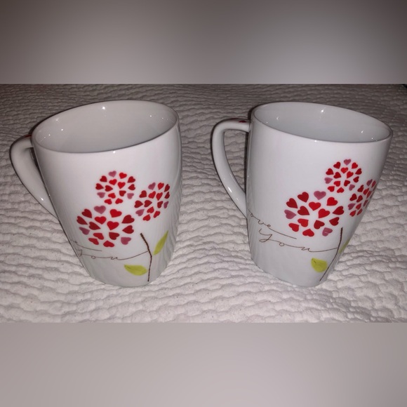 Starbucks Coffee Mug Set - ‘I Love You’ Red and Pink Ceramic Mugs (2pc) - Picture 2 of 14